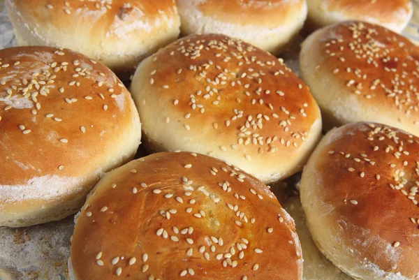 Burger buns from the oven — Stock Photo, Image