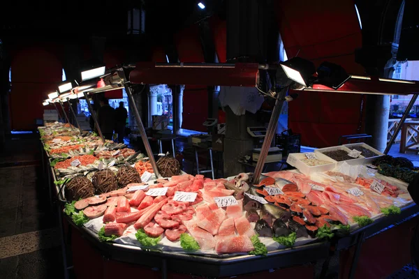 stock image Rialto fish market in Venice