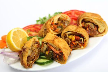 Thai or chinese spring rolls clipart
