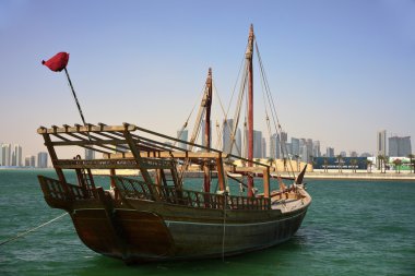 Shuwa'i dhow in Doha bay clipart