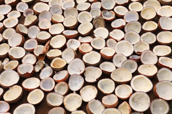 Trocknen der Kokosnuss-Kopra in Kerala — Stockfoto