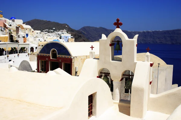 Santorini dorp weergave — Stockfoto