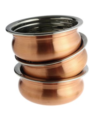 Indian copper-plated bowls with shadow clipart