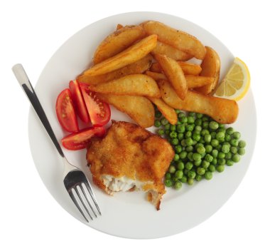 Breaded fish fillet meal from above clipart