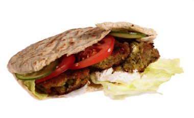 Falafel sandwich, isolated clipart