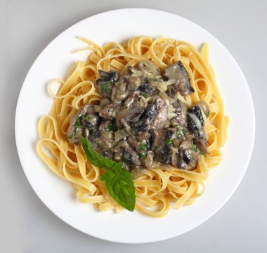 Fettuccini and mushroom sauce from above clipart