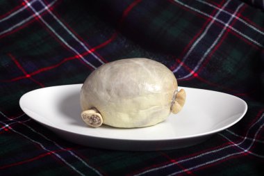 Haggis with tartan clipart