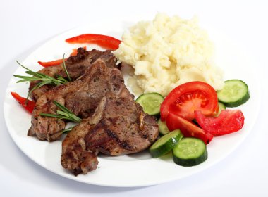 Lamb chop meal clipart