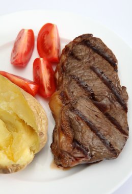 Grilled New York steak vertical clipart