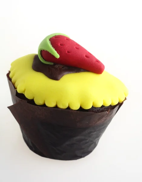 Cupcake med jordgubbe — Stockfoto