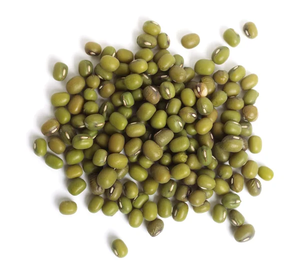 Mung beans from above over white — Stock Photo, Image