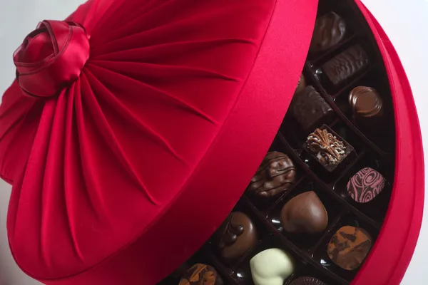 Luxury chocolate box open — Stock Photo, Image