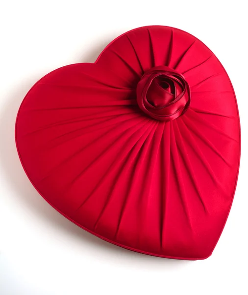 stock image Red heart-shaped box