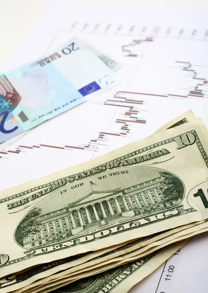 Euro-Dollar-Wechselkurs vertikal — Stockfoto