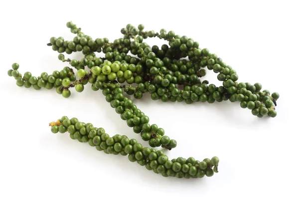 Green peppercorns on the drupe — Stock Photo, Image