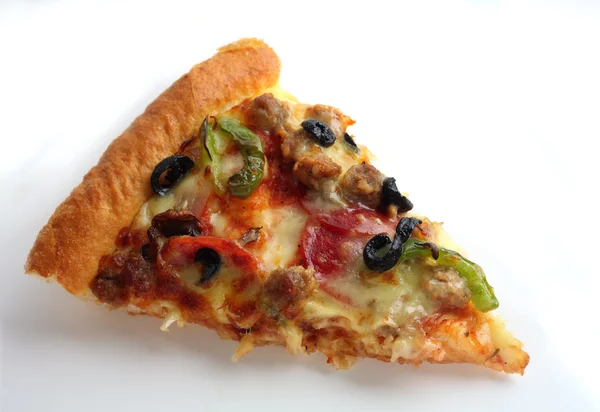 Scheibe Pizza mit Schatten — Stockfoto