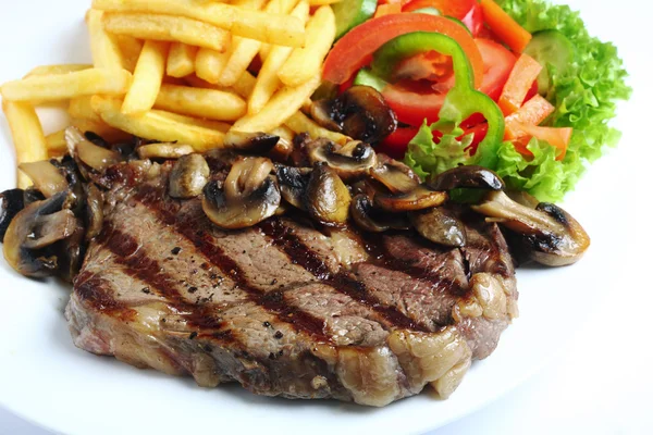 Grillad ribeye steak middag — Stockfoto