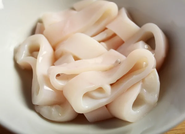 stock image Raw squid rings in a bowl