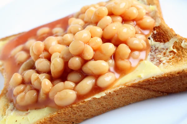 Baked beans on toast — Stock Photo, Image