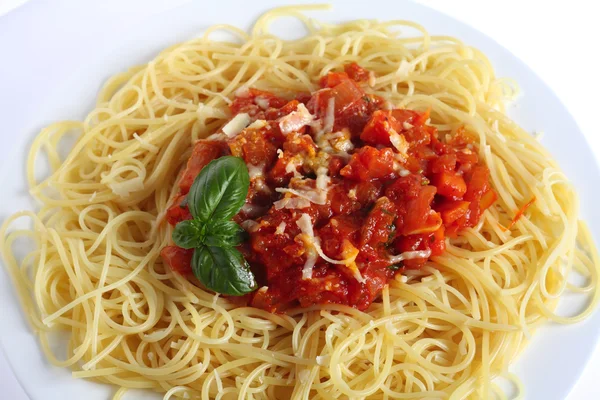 Espaguete al Pomodoro closeup — Fotografia de Stock