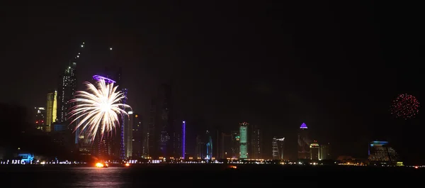 Qatar National Day fireworks in Doha — Stock Photo, Image