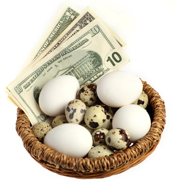 Nest with eggs vertical — Stock Photo, Image