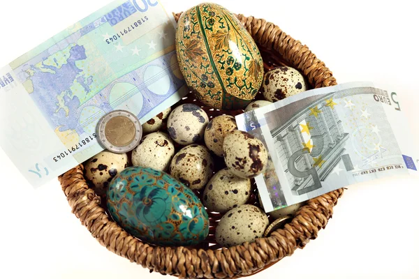 Euro nest egg from above — Stock Photo, Image