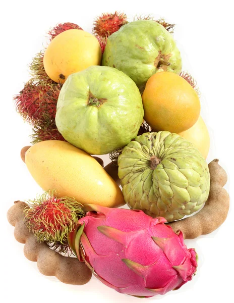 Tropical fruits from above — Stock Photo, Image