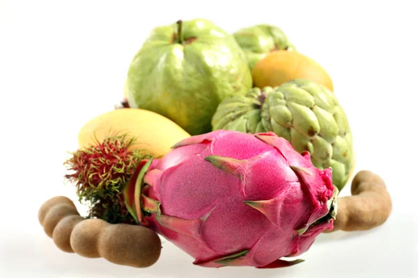 Forside af tropiske frugter - Stock-foto