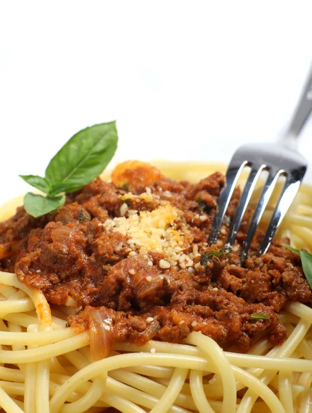 Spaghetti meal vertical — Stock Photo, Image