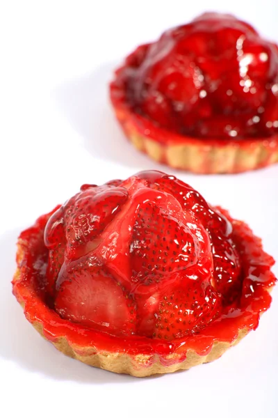 Strawberry tarts vertical — Stock Photo, Image