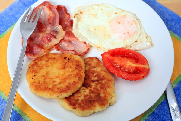 Pequeno-almoço frito horizontal — Fotografia de Stock