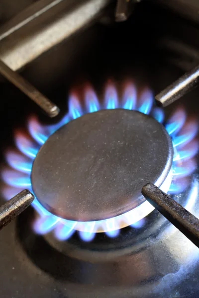 stock image Lit gas cooker ring