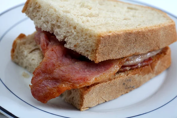 Bacon sandwich närbild — Stockfoto