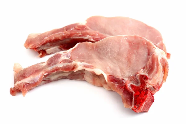 Lombo de porco cru costeletas — Fotografia de Stock