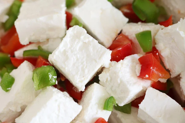 Beyaz peynir ve biber salatası — Stok fotoğraf