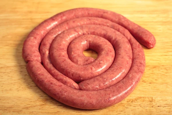 Boerewors sausage on a board — Stock Photo, Image