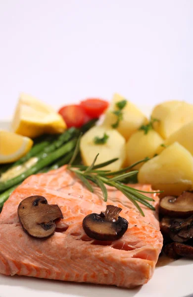 Farine de saumon et légumes — Photo