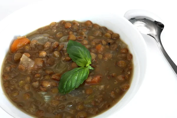 Traditional greek lentil soup — Stock Photo, Image