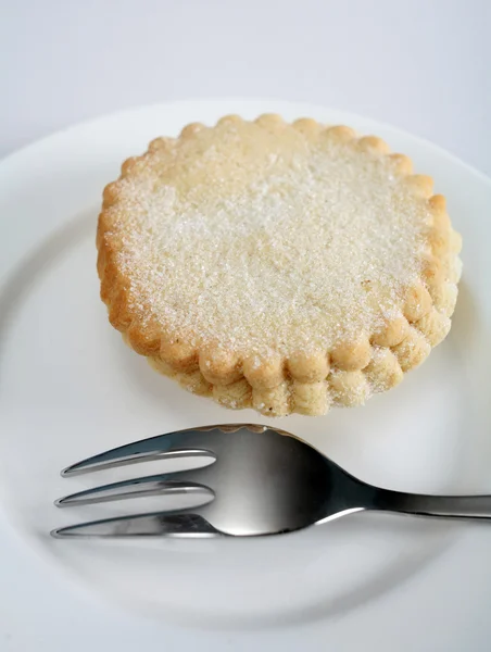 Mince pie and fork — Stock Photo, Image