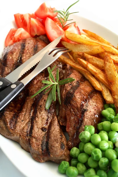 Grilled steak dinner — Stock Photo, Image