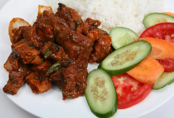 Carne di manzo peperoncino curry primo piano — Foto Stock