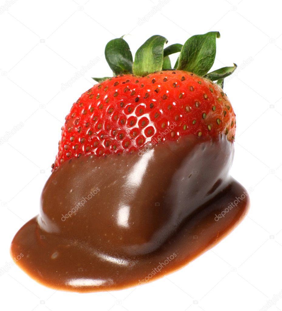 Chocolate coated strawberry