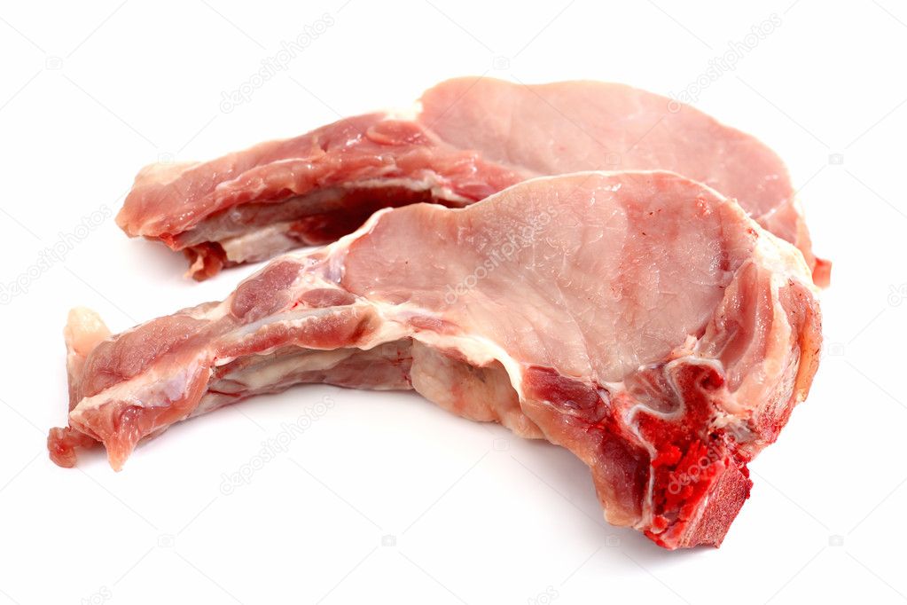 Raw pork loin chops