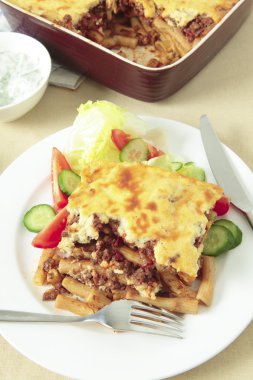 Pastitsio meal vertical clipart