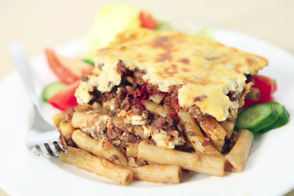Pastitsio meal shallow depth of field — Stock Photo, Image
