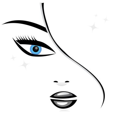 Woman face silhouette clipart