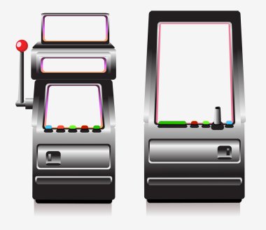 Slot machine and arcade game clipart