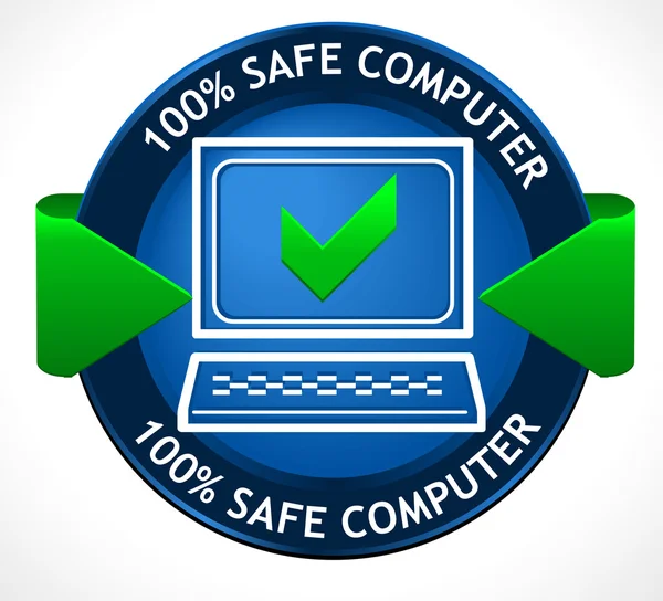 Safe PC Badge — Stock Vector