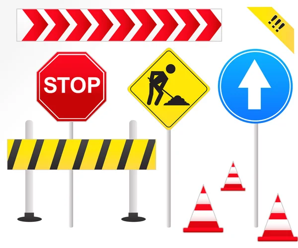Közúti jelzéseket illusztráció — Stock Vector